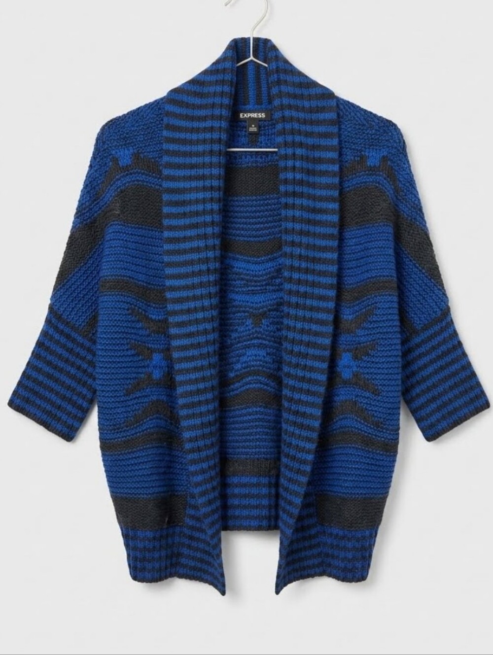 Express women's blue open front knitted cardigan size XS
